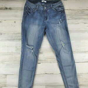 Kensie Jeans Womens Size 4/27 (28x26)Skinny Knockout Mid Rise Distressed Stretch